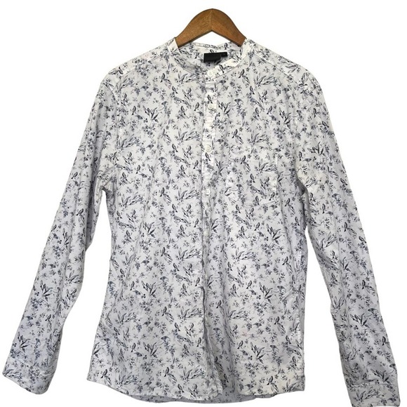 ASOS Bird Print Pattern Button Down Shirt Size Large - Picture 4 of 7